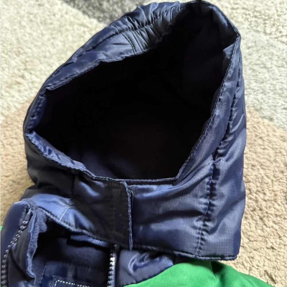 Ralph Lauren Navy & Green Infant Puffer Snowsuit with Hood